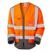 Leo Workwear Wrafton Class 3 Hi-Vis Orange Sleeved Waistcoat